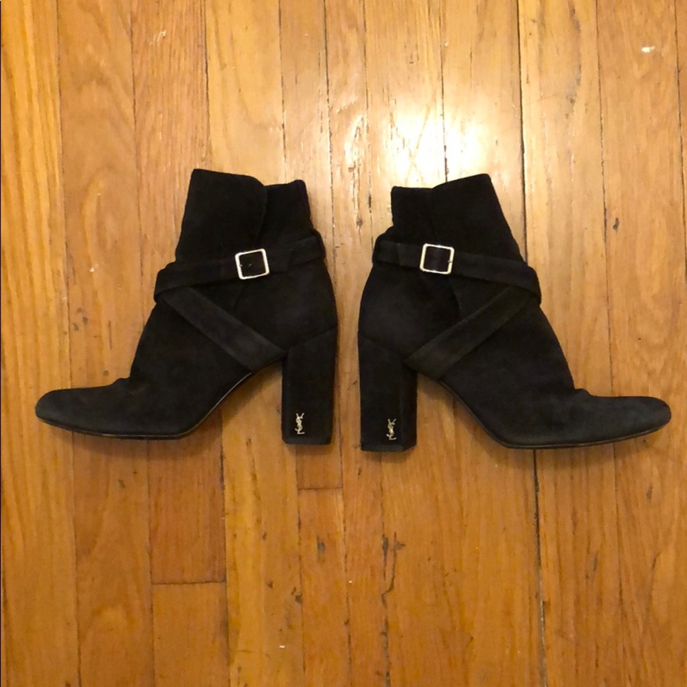 YSL black strap babies boots in size 36